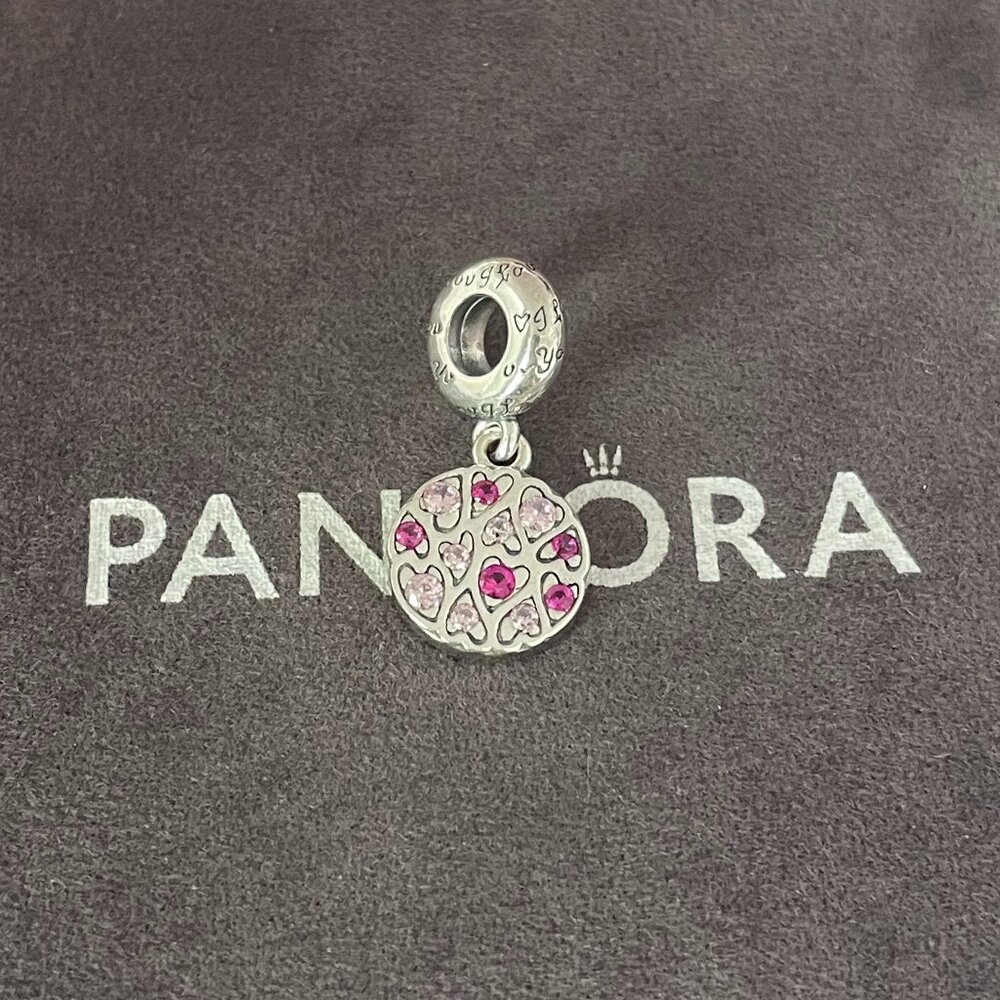 Pandora Sparkling Heart Pattern Dangle Charm